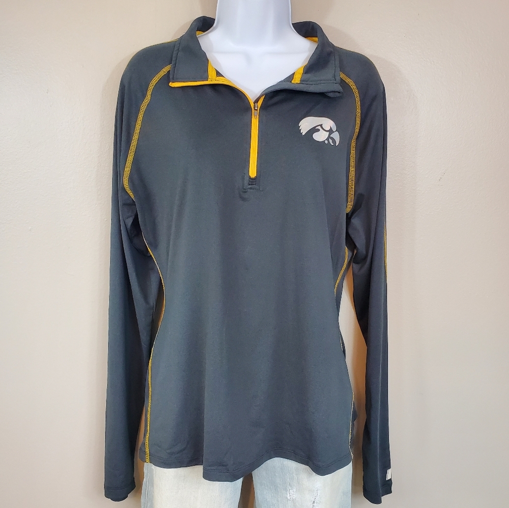 Russell Women's Cut Iowa Hawkeyes Half Zip Lightweight Pullover